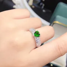 S925 Silver Heart Shape 6x6mm Ring Holder Diy