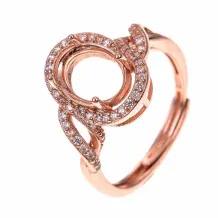 S925 Silver Plated Full Diamond Ring Setting For Oval 7x9mm Garnet Ruby