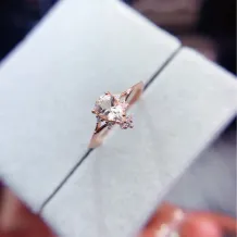 S925 Silver Plated With 18k Gold Ring Mount For 5×7mm Pear-Cut Ruby, Sapphire &amp; Jadeite