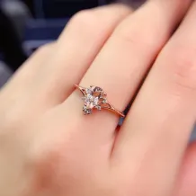 S925 Silver Plated With 18k Gold Ring Mount For 5×7mm Pear-Cut Ruby, Sapphire &amp; Jadeite