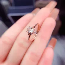 S925 Silver Plated With 18k Gold Ring Mount For 5×7mm Pear-Cut Ruby, Sapphire &amp; Jadeite