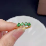 S925 Silver Plated With 18k Gold Ring Setting For Oval 3x4mm Colored Gemstones