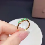 S925 Silver Plated With 18k Gold Ring Setting For Oval 3x4mm Colored Gemstones