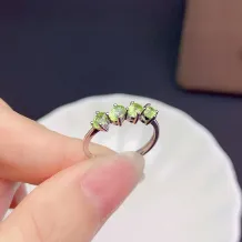 S925 Silver Plated With 18k Gold Ring Setting For Oval 3x4mm Colored Gemstones