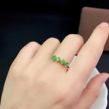 S925 Silver Plated With 18k Gold Ring Setting For Oval 3x4mm Colored Gemstones