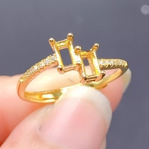 S925 Silver Ring Setting for 3*5mm Gemstones – Stylish &amp; Versatile