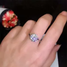 S925 Snowflake-Inspired Twisted 6-Prong Ring Settings for 6.5x6.5 to 9x9mm Round Stones