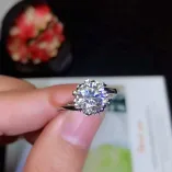 S925 Snowflake-Inspired Twisted 6-Prong Ring Settings for 6.5x6.5 to 9x9mm Round Stones