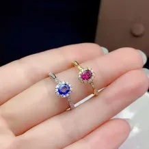 S925 Sterling Silver 18K Gold Plated Adjustable Ring Setting for 4x5mm Oval Gems