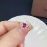 S925 Sterling Silver 18K Gold Plated Adjustable Ring Setting for 4x5mm Oval Gems