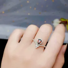 S925 Sterling Silver 18K Gold-Plated Ring Setting For 4x6mm Pear-Shaped Gemstones