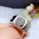 S925 Sterling Silver 18K Gold-Plated Ring Setting For 6.5mm (1ct) Round Moissanite/Diamond