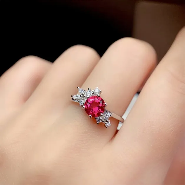 S925 Sterling Silver 18K Gold Plated Ring Setting for 6x6mm Round Gemstones