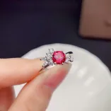 S925 Sterling Silver 18K Gold Plated Ring Setting for 6x6mm Round Gemstones