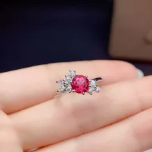 S925 Sterling Silver 18K Gold Plated Ring Setting for 6x6mm Round Gemstones