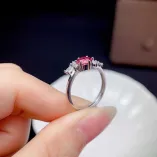 S925 Sterling Silver 18K Gold Plated Ring Setting for 6x6mm Round Gemstones