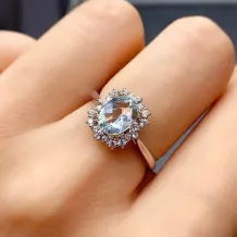 S925 Sterling Silver 18k Gold-Plated Ring Setting For 6x8mm Oval Ruby/Sapphire