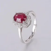 S925 Sterling Silver 18K Gold-Plated Ring Setting for 6x8mm Oval Ruby/Sapphire/Emerald