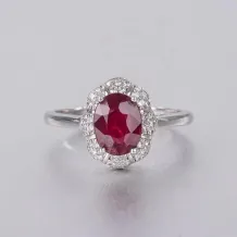 S925 Sterling Silver 18K Gold-Plated Ring Setting for 6x8mm Oval Ruby/Sapphire/Emerald