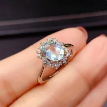 S925 Sterling Silver 18k Gold-Plated Ring Setting For 6x8mm Oval Ruby/Sapphire