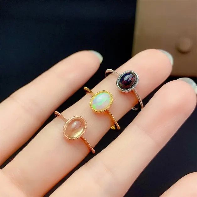 S925 Sterling Silver 18K Gold Plated Rope-Twist Bezel Ring Setting for 5x7mm Cabochons