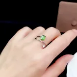 S925 Sterling Silver 18K Gold Plated Square Ring Setting for 4x6mm Gemstones