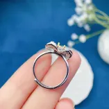 S925 Sterling Silver 18K Two-Tone Gold Plated Floral Halo Ring Setting for 4x5mm Oval Colored Gemstones