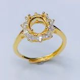 S925 Sterling Silver Adjustable Luxury Ring Setting for 7x9mm & 8x10mm Oval Gems