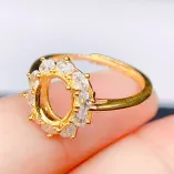 S925 Sterling Silver Adjustable Luxury Ring Setting for 7x9mm & 8x10mm Oval Gems