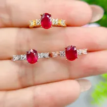 S925 Sterling Silver Adjustable Ring Setting for 5x7mm Gemstones