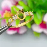 S925 Sterling Silver Adjustable Ring Setting for 5x7mm Gemstones