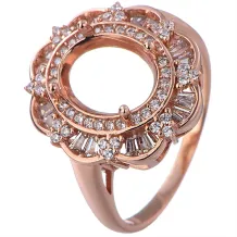 S925 Sterling Silver Empty Ring Mount For Inlaid Oval 8*10mm Colored Gemstone