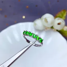 S925 Sterling Silver Gold-Plated 6-Stone Band Ring Setting for 3mm Gems