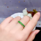S925 Sterling Silver Gold-Plated 6-Stone Band Ring Setting for 3mm Gems