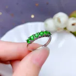 S925 Sterling Silver Gold-Plated 6-Stone Band Ring Setting for 3mm Gems