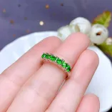 S925 Sterling Silver Gold-Plated 6-Stone Band Ring Setting for 3mm Gems