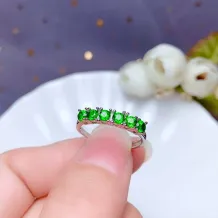 S925 Sterling Silver Gold-Plated 6-Stone Band Ring Setting for 3mm Gems