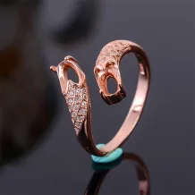 S925 Sterling Silver Gold-Plated Cluster Ring Settings Oval For 4x6mm Gems