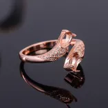 S925 Sterling Silver Gold-Plated Cluster Ring Settings Oval For 4x6mm Gems
