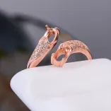 S925 Sterling Silver Gold-Plated Cluster Ring Settings Oval For 4x6mm Gems