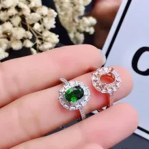 S925 Sterling Silver Gold-Plated Geometric Ring Setting for 5x7mm Gems