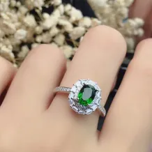 S925 Sterling Silver Gold-Plated Geometric Ring Setting for 5x7mm Gems