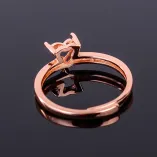 S925 Sterling Silver Gold-Plated Heart Ring Setting for 5x5mm Gems