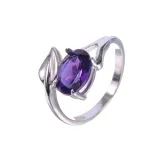 S925 Sterling Silver Gold-Plated Leaf Design Ring Setting for Cabochon Gemstones