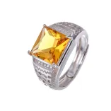 S925 Sterling Silver Gold-Plated Men's Ring Settings Multiple Shapes