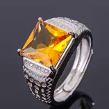 S925 Sterling Silver Gold-Plated Men's Ring Settings Multiple Shapes