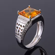 S925 Sterling Silver Gold-Plated Men's Ring Settings Multiple Shapes