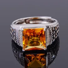 S925 Sterling Silver Gold-Plated Men's Ring Settings Multiple Shapes