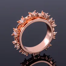 S925 Sterling Silver Gold-Plated Minimalist Cluster Ring Setting for 3x3mm &amp; 2x2mm Gems