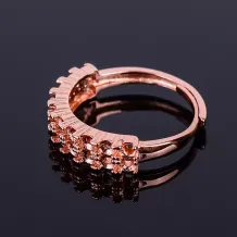 S925 Sterling Silver Gold-Plated Minimalist Cluster Ring Setting for 3x3mm &amp; 2x2mm Gems